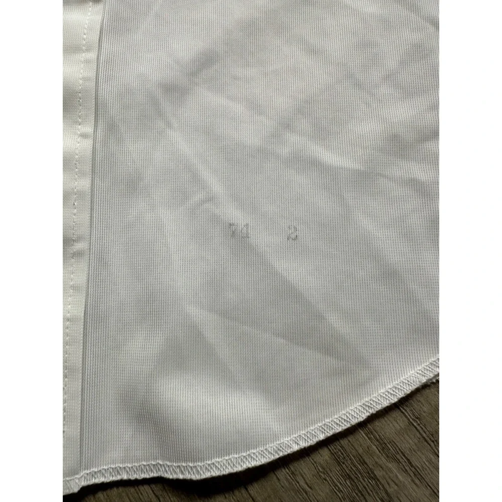 Vtg H BAR C Western Shirt Mens Wagon Wheel Pearl Snap Permanent Press‎ White